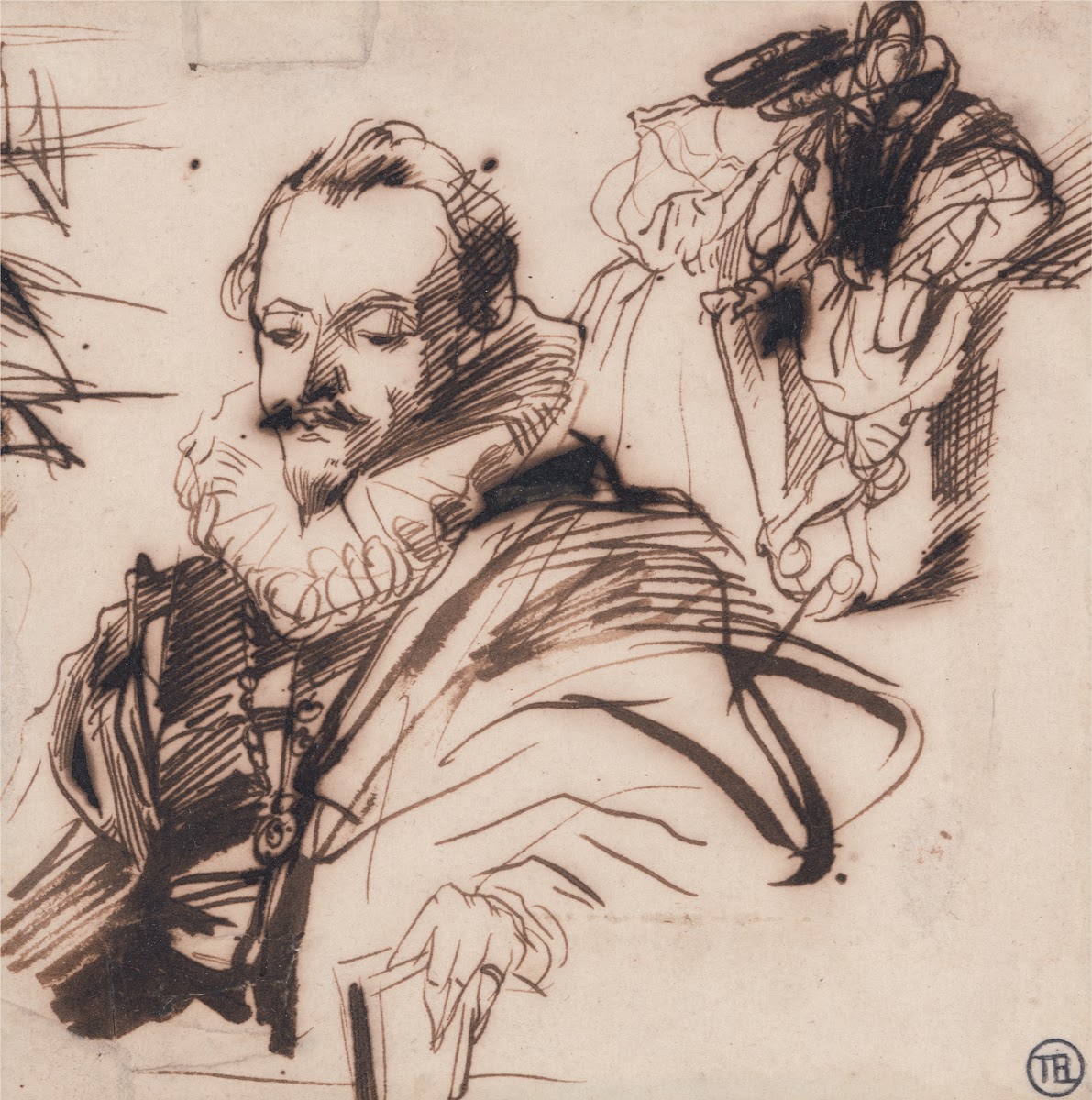 Study of a Gentleman in 17th Century Costume between 1827 and 1828