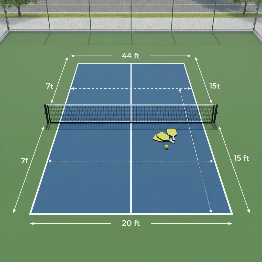 Berapa ukuran lapangan pickleball standar