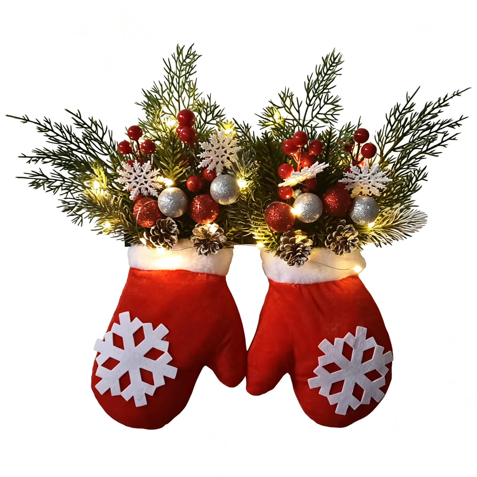 Christmas glove wreath with lighting option