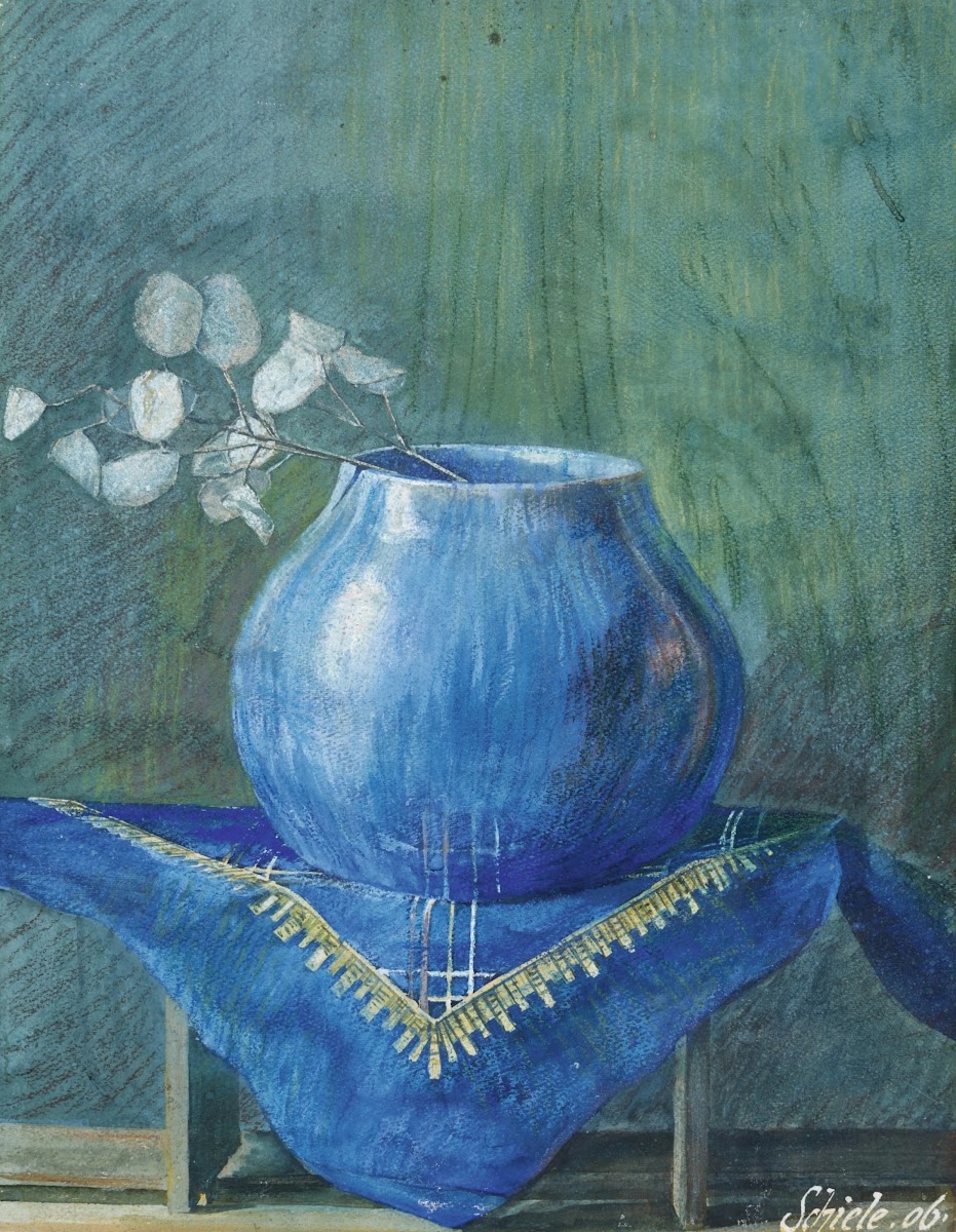 Still Life Of A Moneyplant Branchin Blue Vase 1906