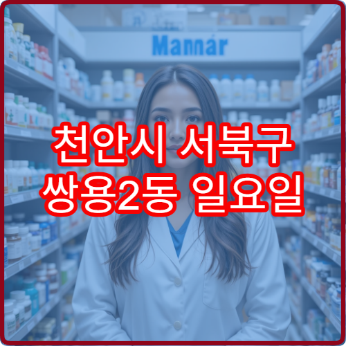 천안시 서북구 쌍용2동 일요일 영업 중인 당번 약국 정리