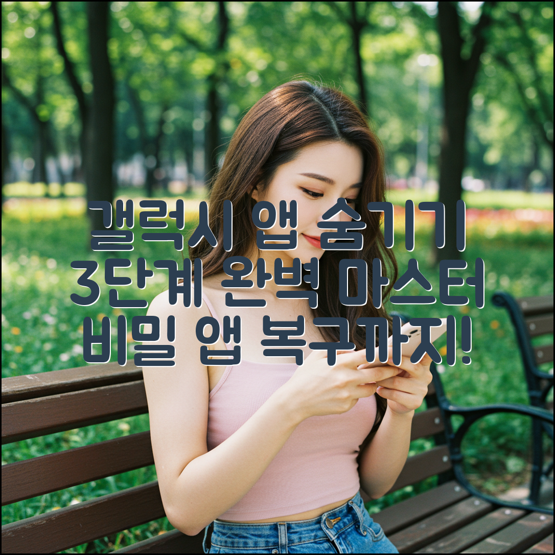 갤럭시 앱 숨기기/복구 3단계 완벽 마스터