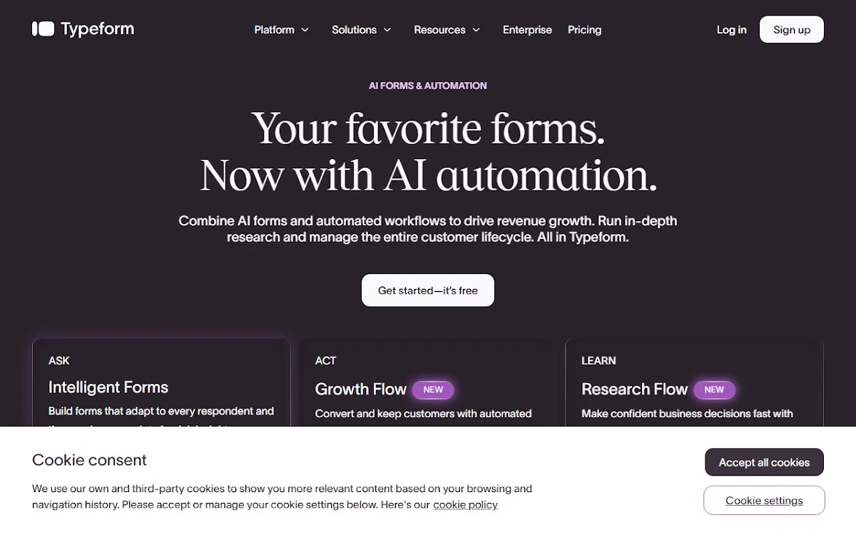 Captura de Typeform