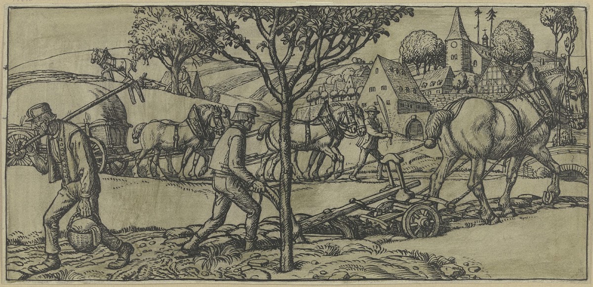 Plowing farmer