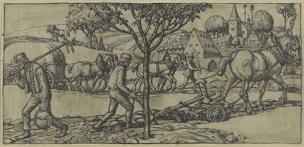 Plowing farmer