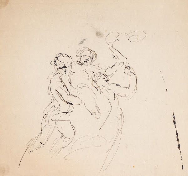 Three Figures and Balloons