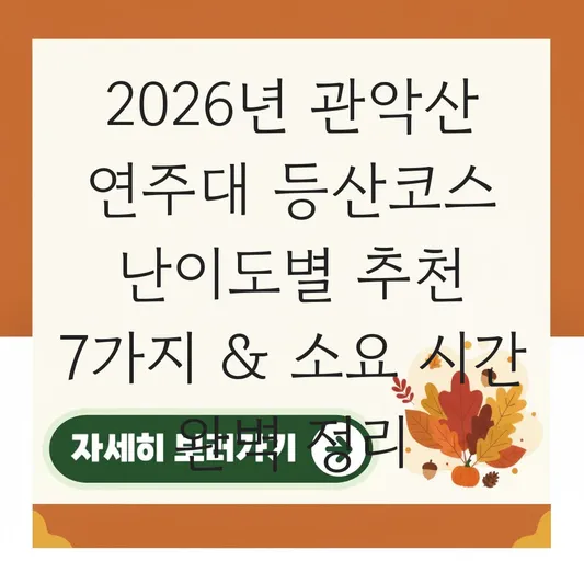 관악산 연주대 등산코스 난이도별 추천 및 소요 시간 대표 이미지