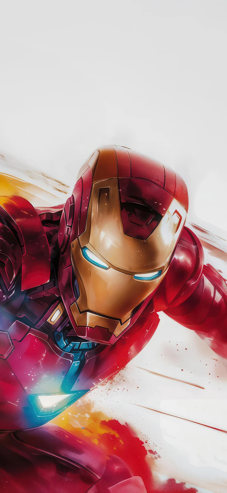 Iron Man Flying Forward Art - Digital Illustration 2K iPhone Wallpaper (1772x3839)