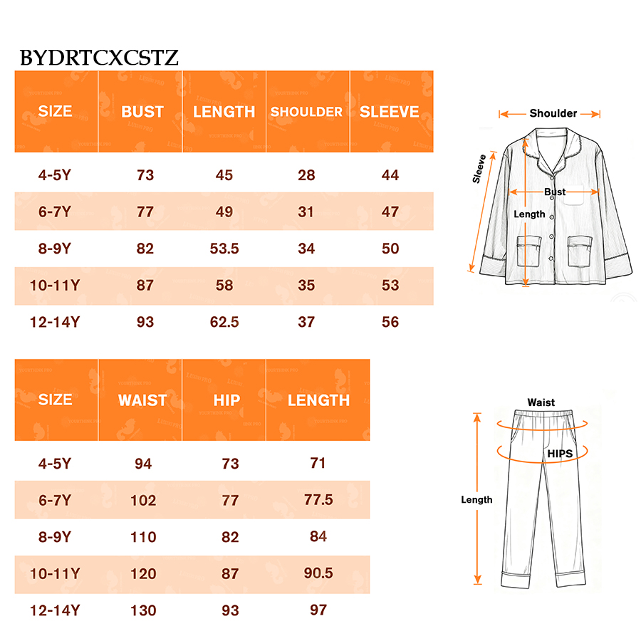 AOP Children's Long Sleeve Shirt & Long Pants Pajama Set-BYDRTCXCSTZ