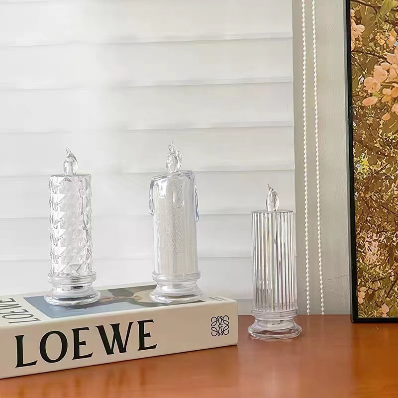 LED-Echtwachs-Optik Kerze mit Rosen-Lichteffekt