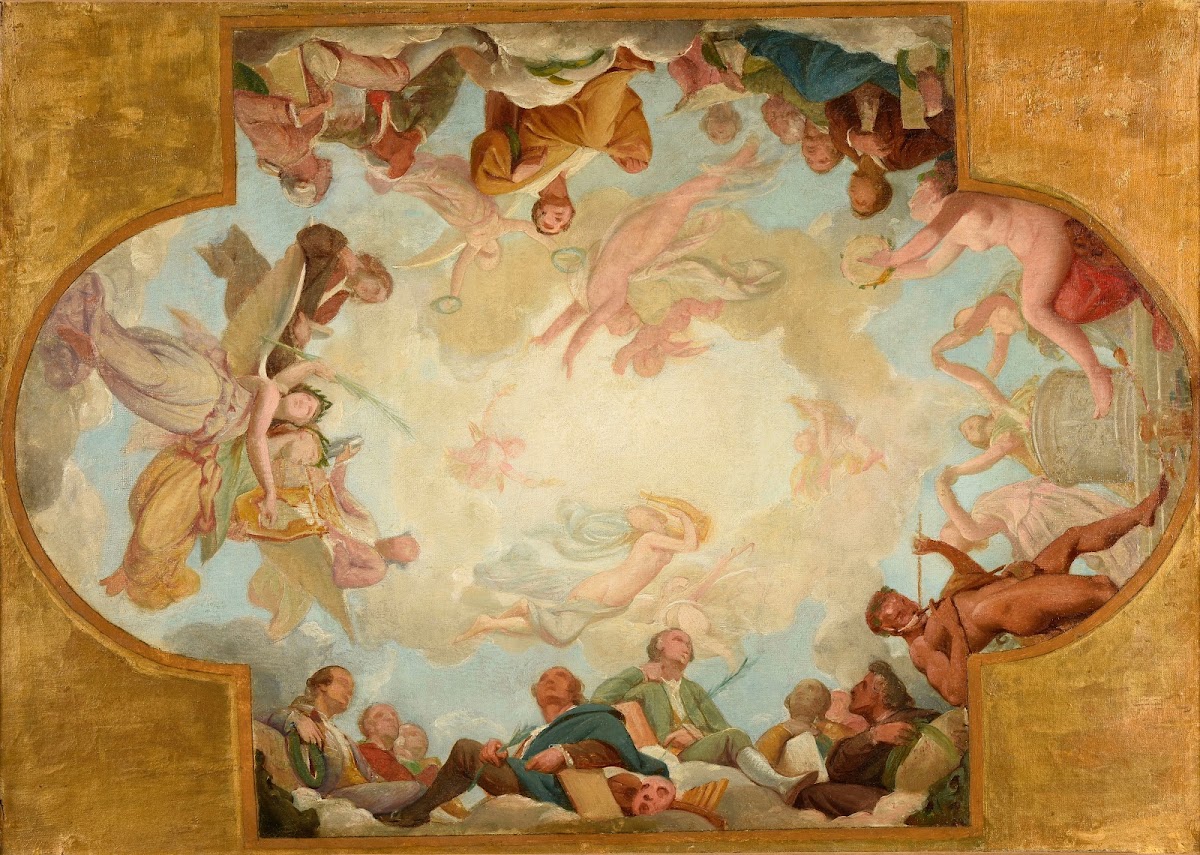 Décor plafonnant dédié à la Comédie after 1872
