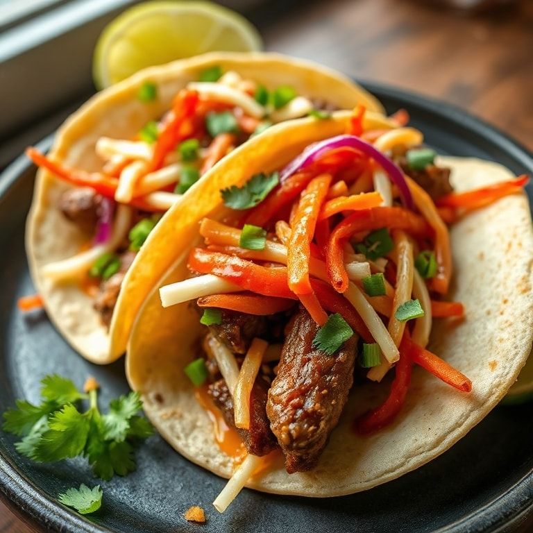 Flavorful Crockpot Korean Beef Tacos with Tangy Gochujang Slaw – Easy Homemade Weeknight Dinner