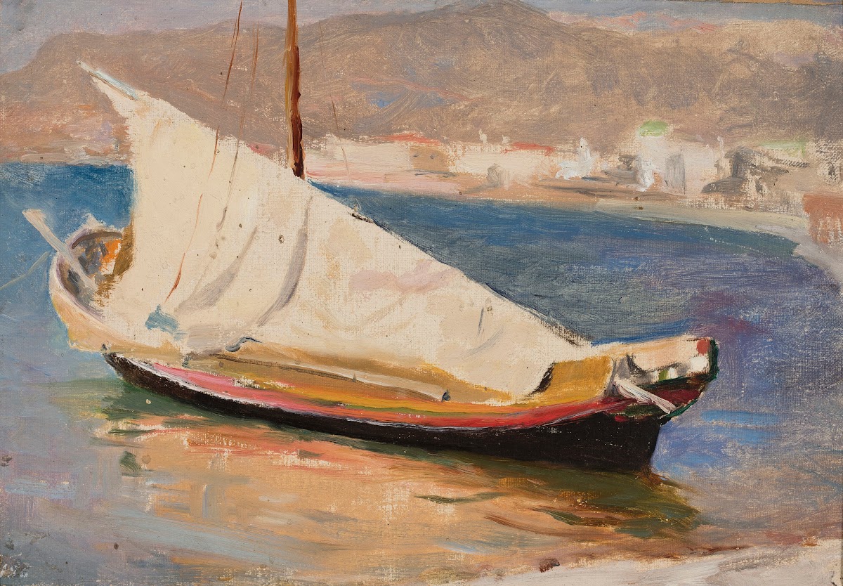 Sail boat  Yalta From the journey to Crimea between 1887 and 1899