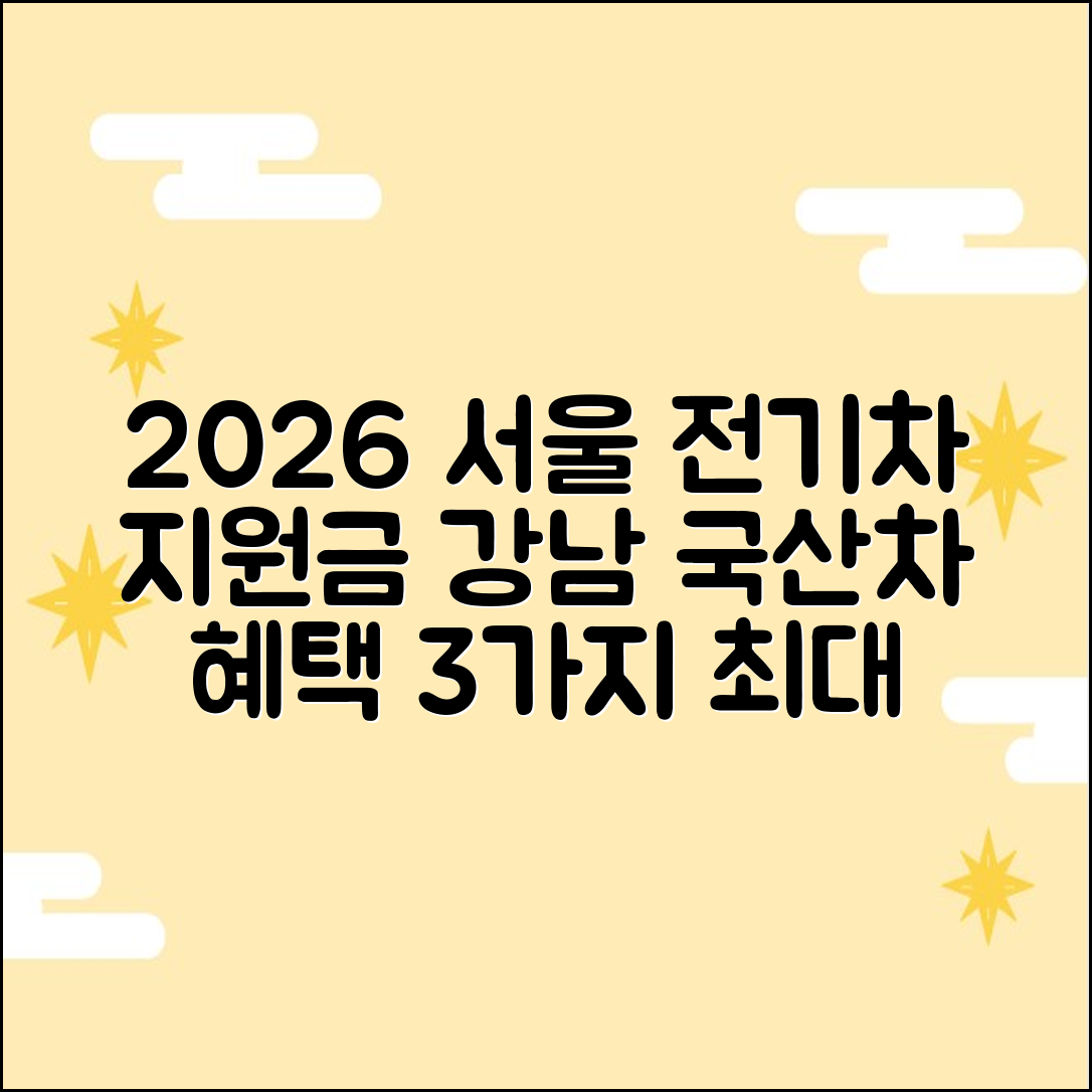 2026 서울 강남 전기차 지원금: 국산차 혜택 3가지!