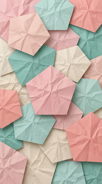 Minimalistic Abstract Overlapping Pentagons with Crumpled Paper Texture - Free mobile Wallpaper