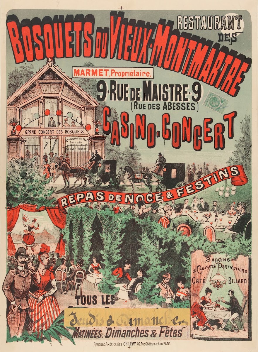 Restaurant Des Bosquets Du Vieux Montmartre 1882 1888