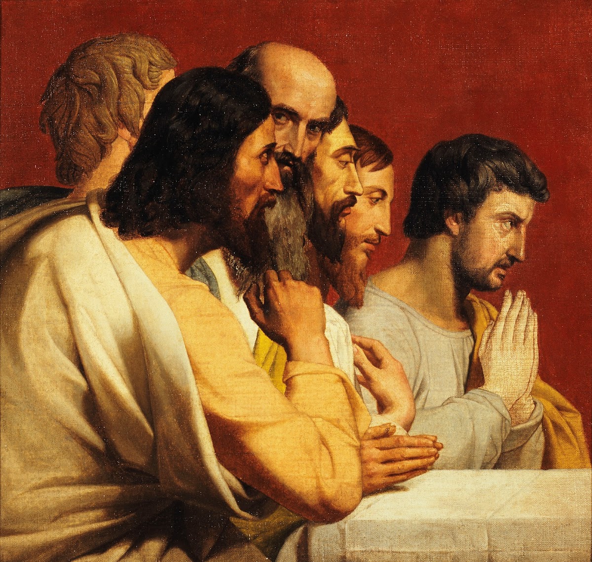 Groupe dApôtres lors de la Cène tournés vers la droite 1836