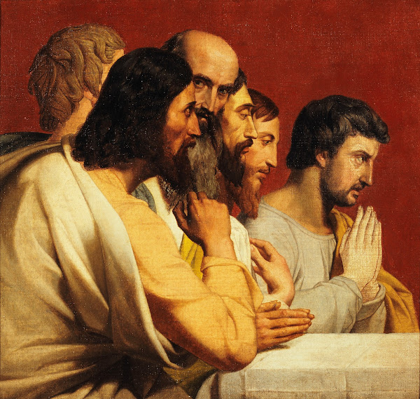 Groupe dApôtres lors de la Cène tournés vers la droite 1836