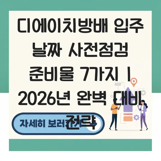 디에이치방배 입주 날짜 사전점검 준비물