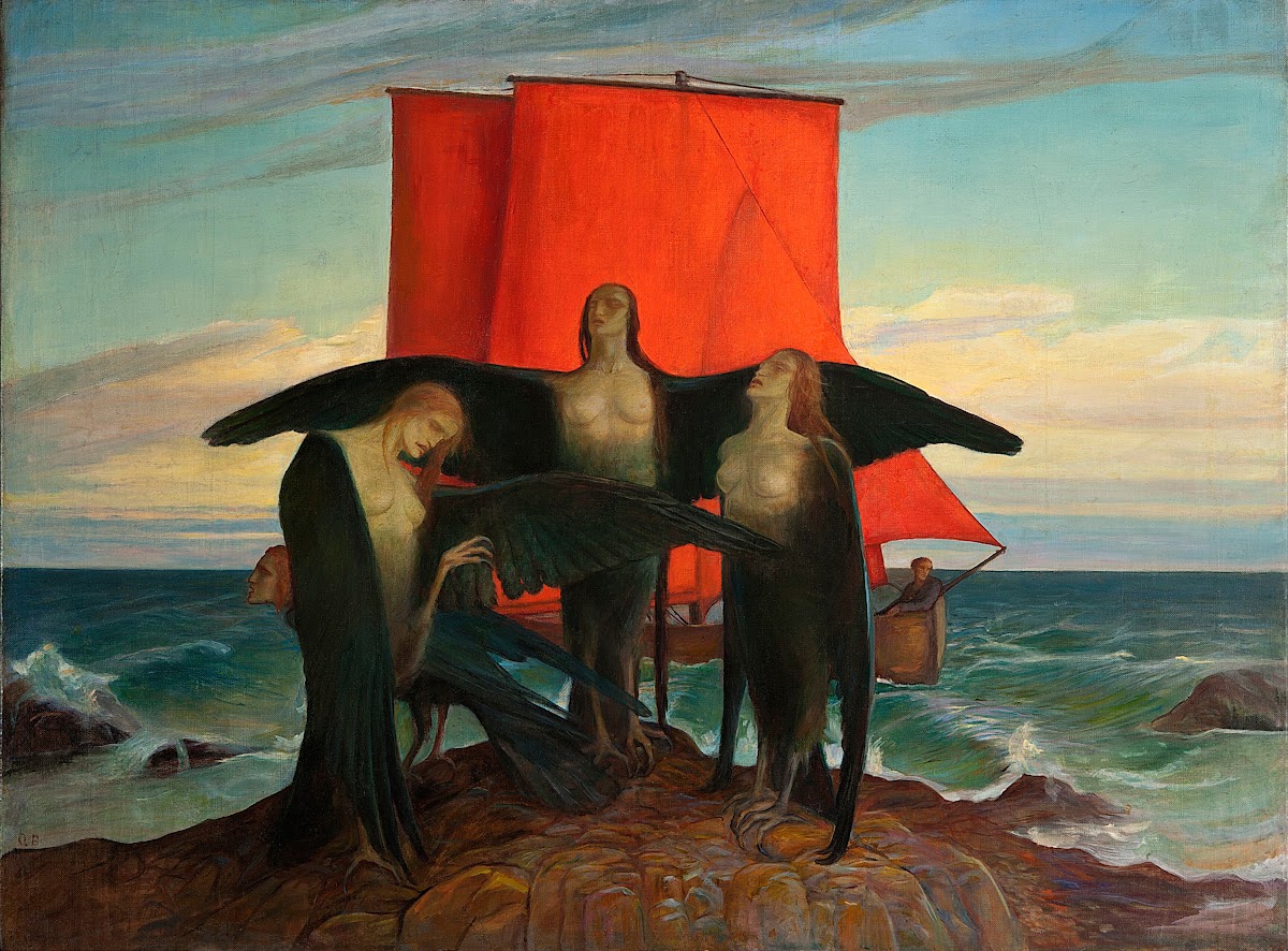 Symbolic scene against the sea ca 1929