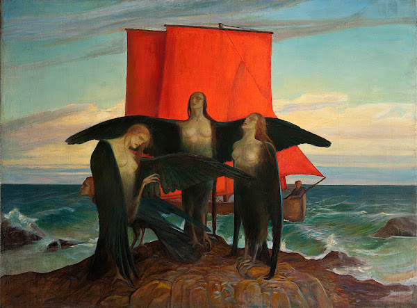 Symbolic scene against the sea ca 1929
