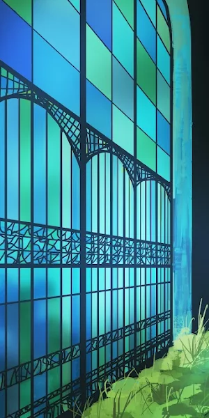 Stained Glass, Illustration, Greenhouse, Garden 4K Wallpaper Background