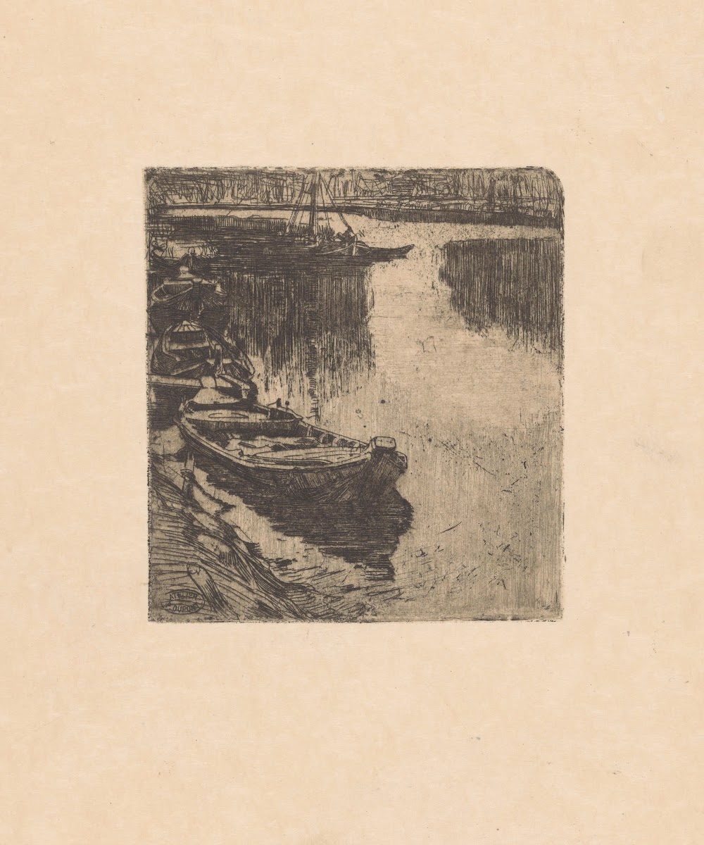 Afgemeerde roeiboten 1895