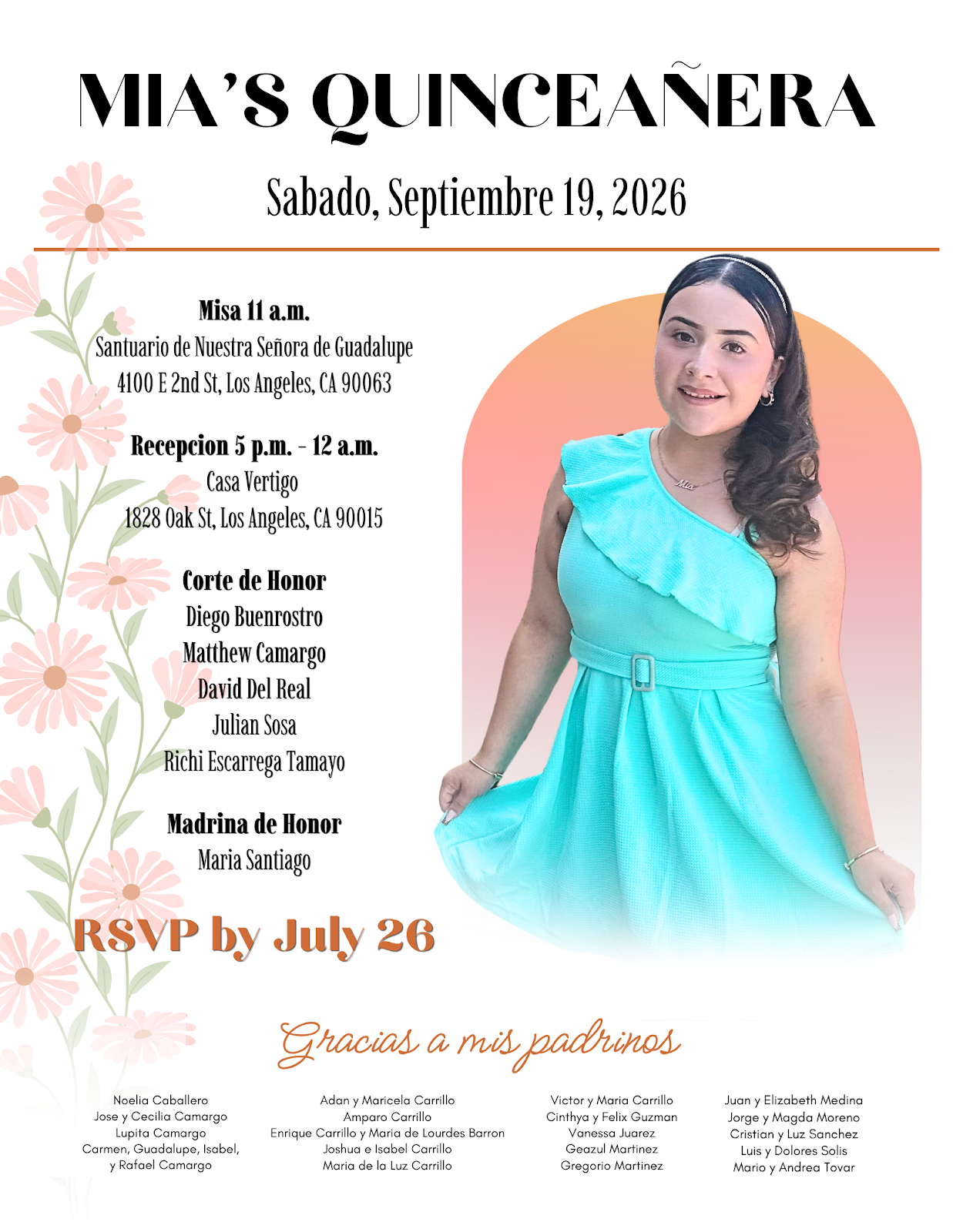 Mia's Quinceañera Invitation