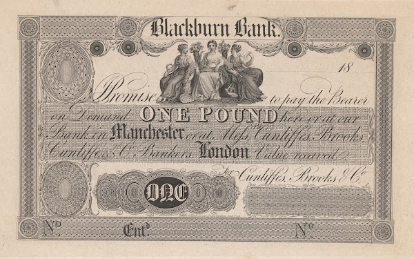 Blackburn Bank one pound note 1820 1829