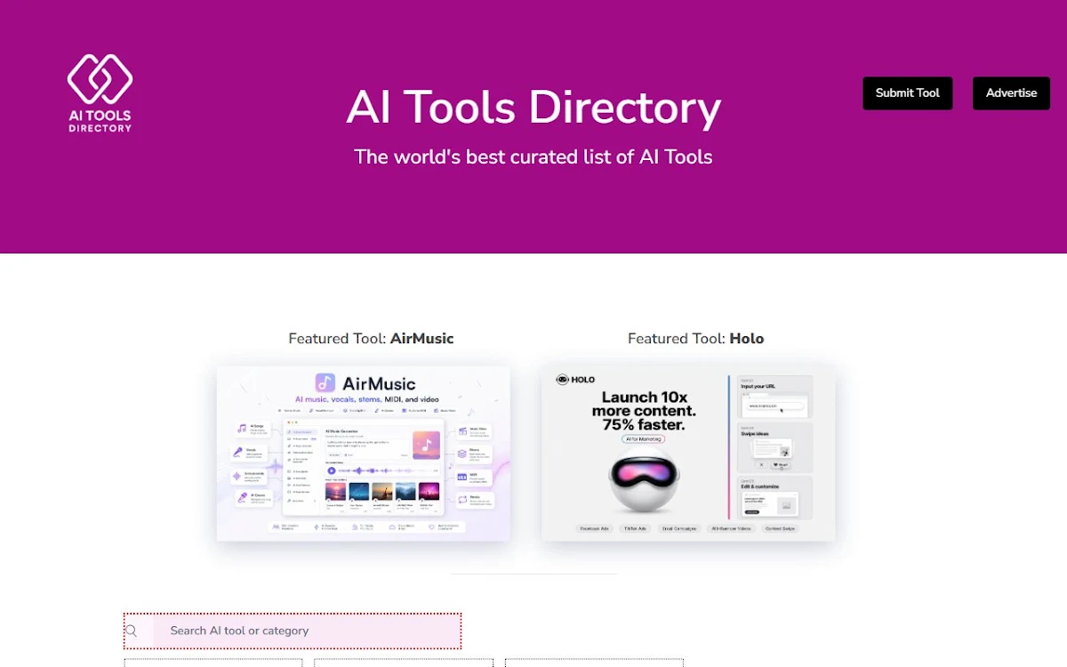 Captura de AI Directories