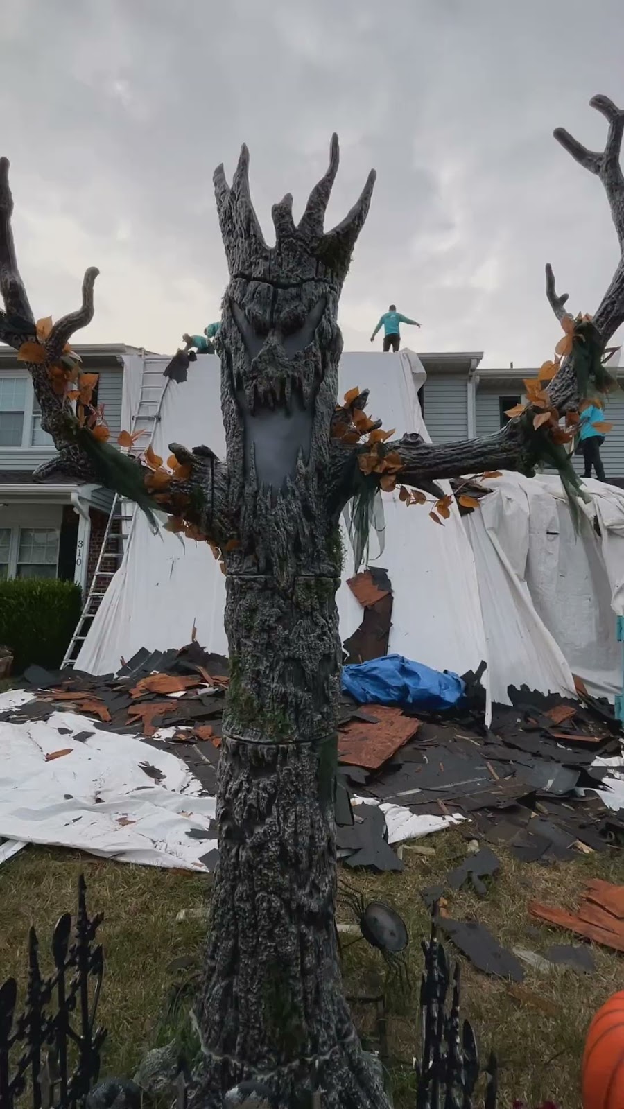 Surf & Turf Roofing Halloween on-site ad