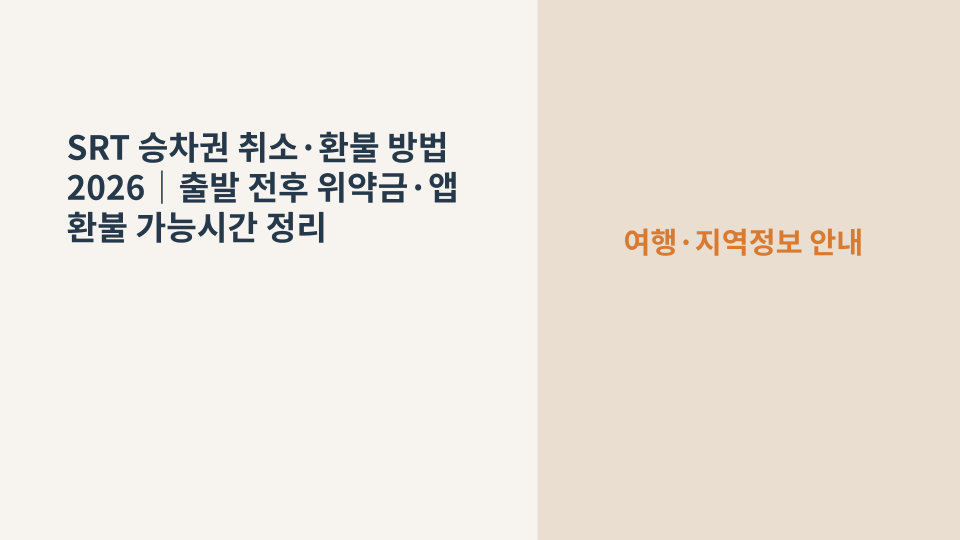 SRT 승차권 취소와 환불 위약금을 확인하는 여행객의 스마트폰 화면