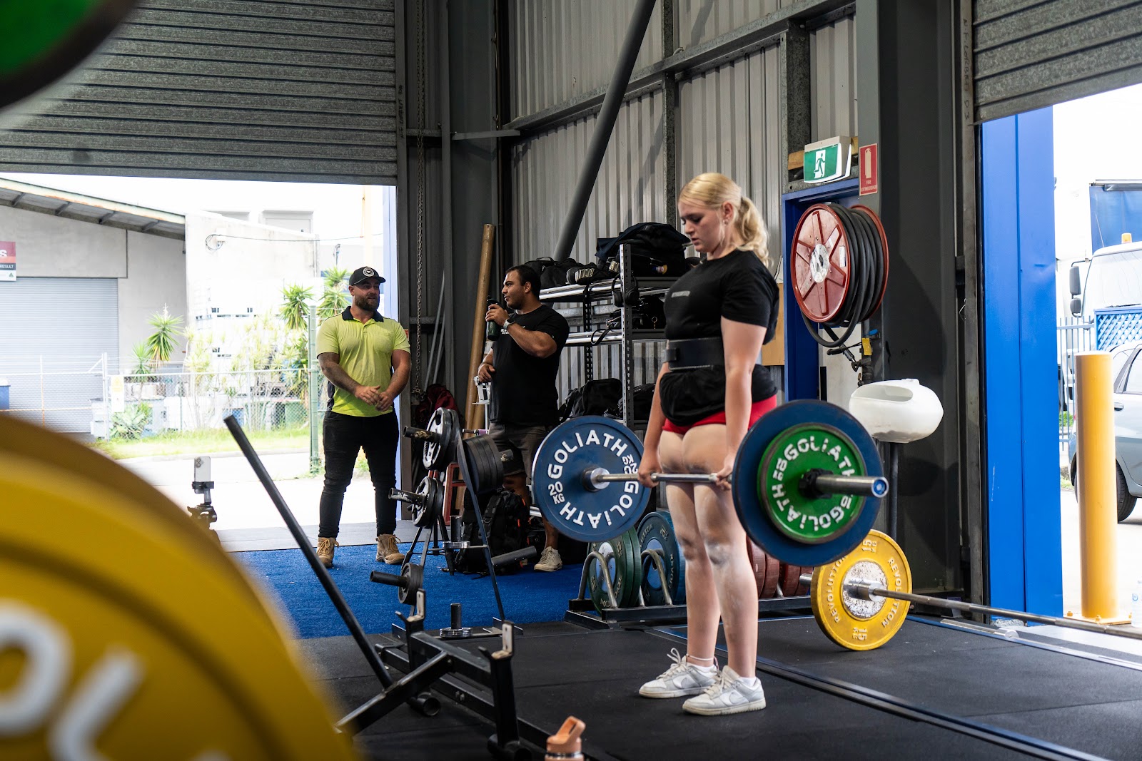 Female athlete deadlifting at Storiestrong HQ