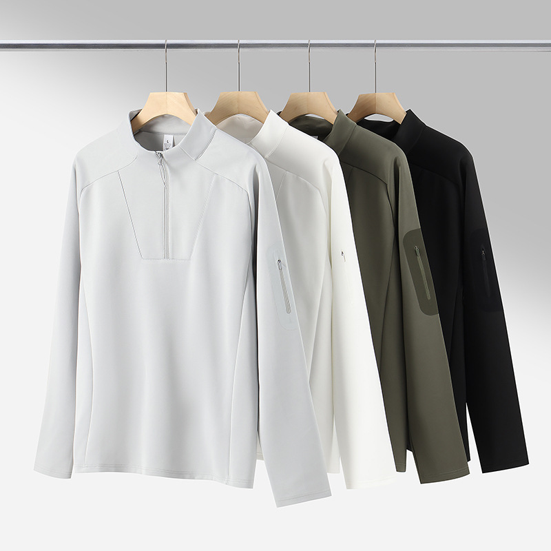 Men's zip-up sweatshirt with stand-up collar