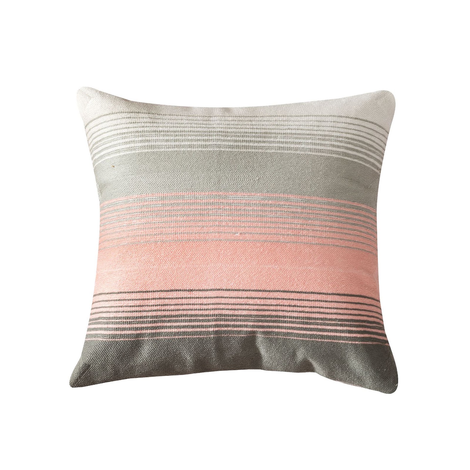 Embroidered cushion cover with stripe pattern, 45×45 cm