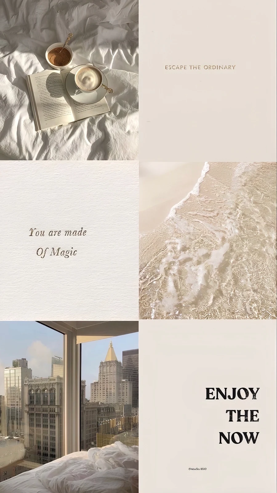 Cozy Neutral Aesthetic Mood Board - Aesthetic Photo Collage Full HD iPhone Wallpaper (1287x2288)