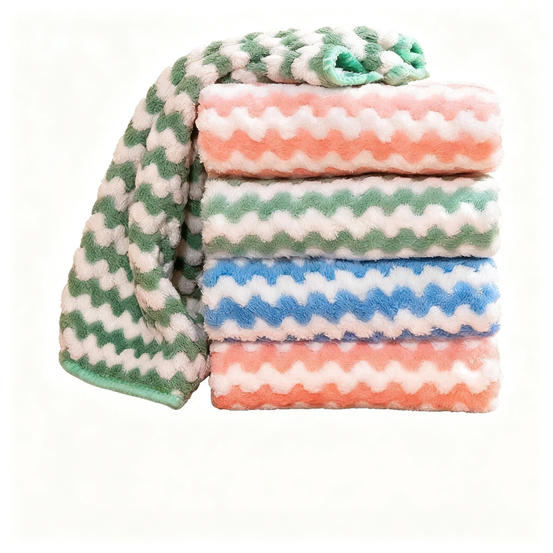 Kitchen cleaning cloth made of coral fleece, absorbent