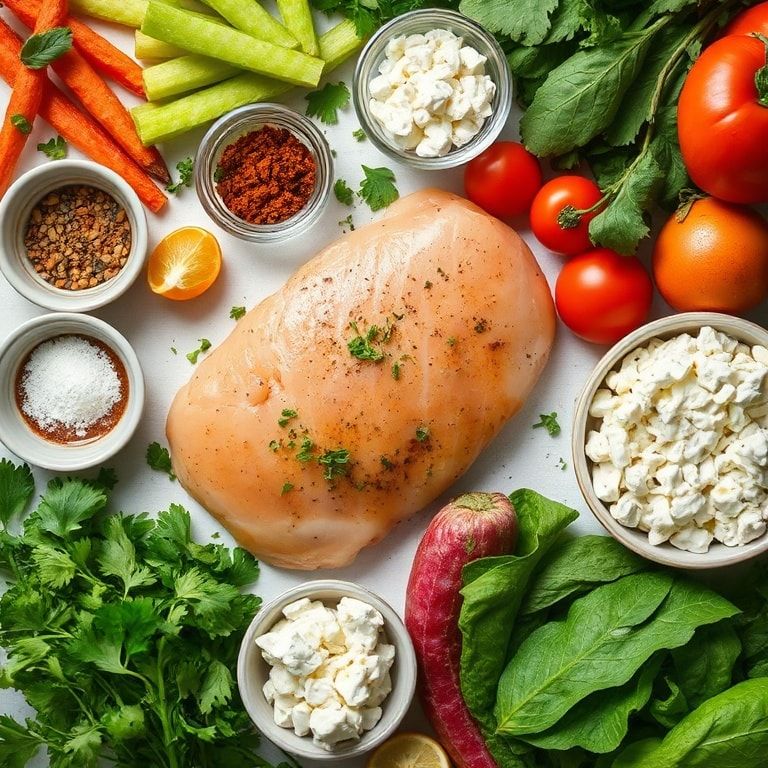 Ingredients for Quick Mediterranean Chicken Stir Fry with Veggies and Feta: Easy 30‑Minute Dinner