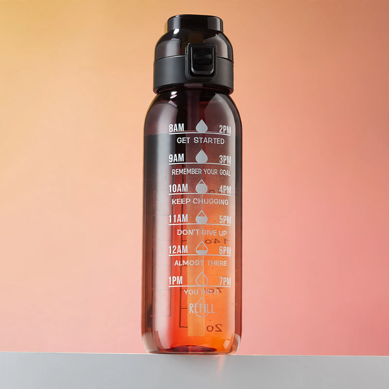 Tritan drinking bottle with flavor ring, 1000 ml, with straw