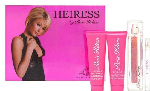 ESTUCHE PARIS HILTON HEIRESS MUJER 4PZS 100ML EDP + 10ML EDP + GEL DE BAÑO + CREMA