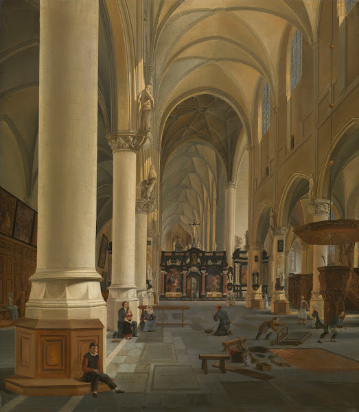Interior Of St Pauls Church In Antwerp 1825