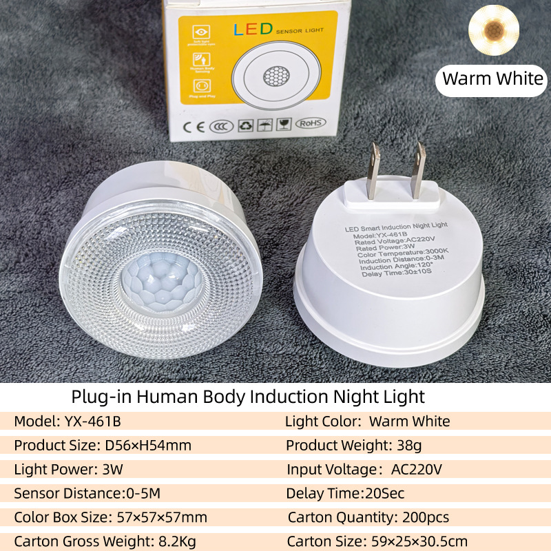 Bewegungsmelder-Nachtlicht, LED, steckbar