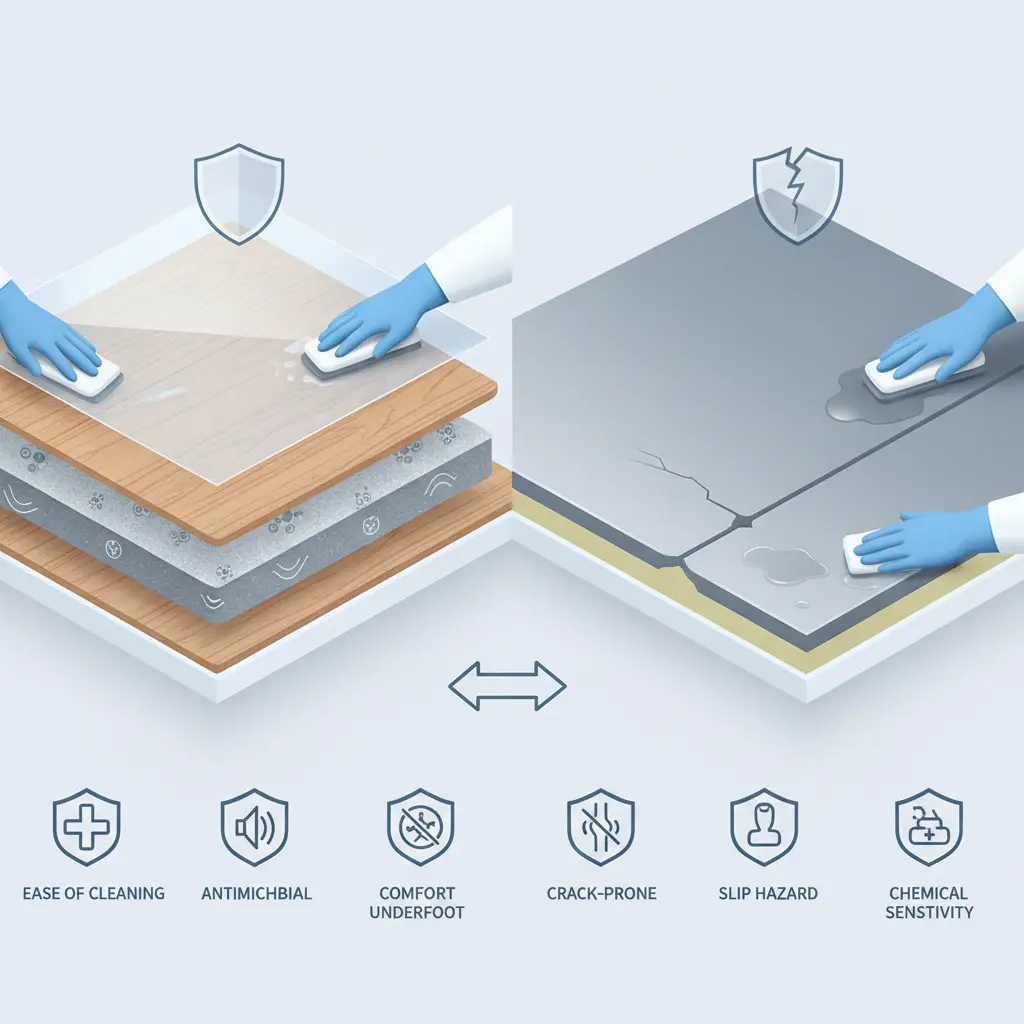 Kelebihan lantai vinyl medis dibandingkan lantai epoxy