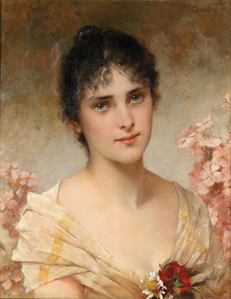 Girl with flowers Mädchen mit Blumen