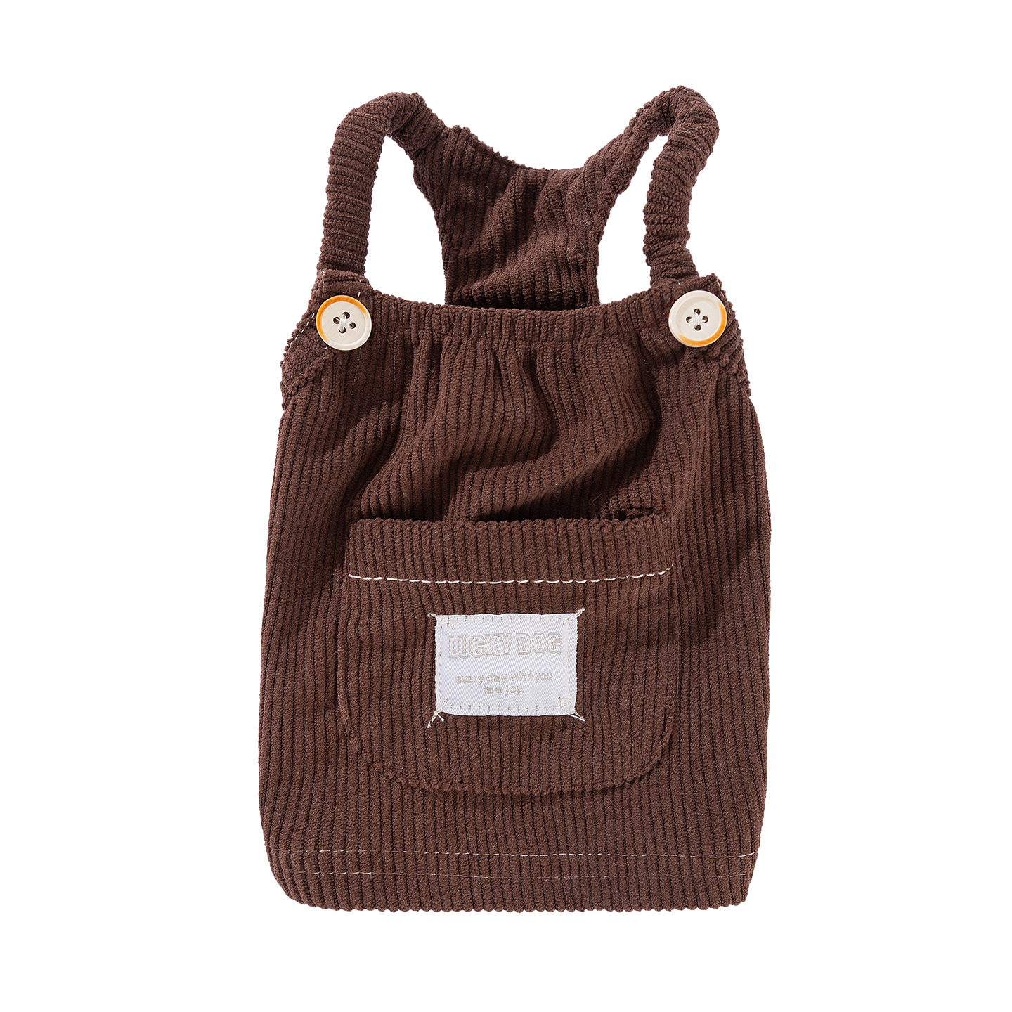 Dog strap dress made of corduroy, with pocket