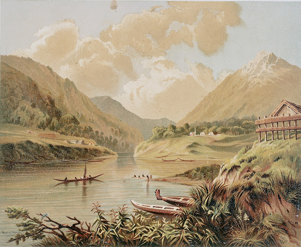 Upriver scene Wanganui 1875