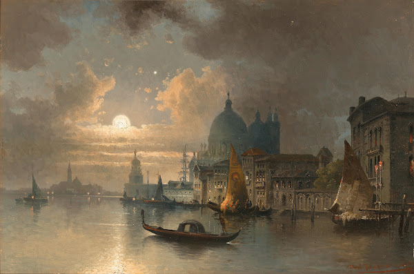 Venice a Moonlit Night in the Bacino 1894
