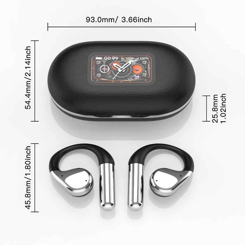 Open Bluetooth headphones with LCD display
