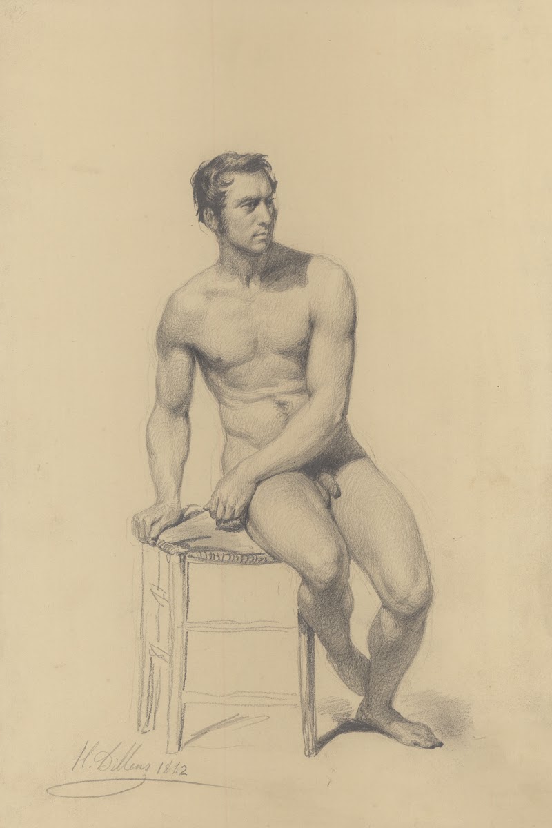 Seated male nude 1842