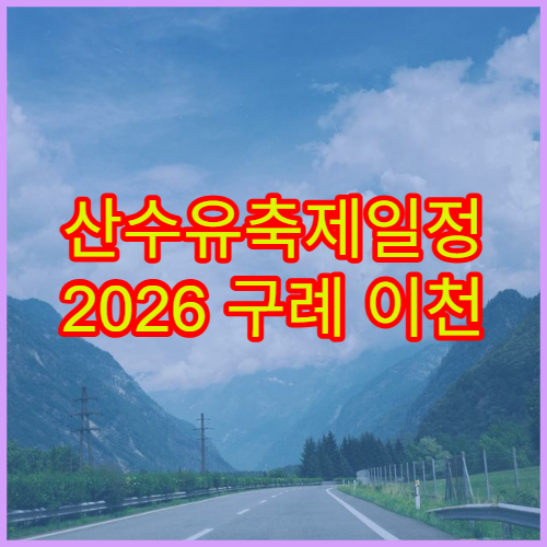 산수유축제일정 2026 구례 이천 꽃길 드라이브 추천 코스